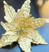 Flori Crăciun auriu champagne cu sclipici - 10/set